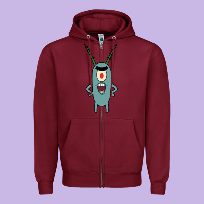 Plankton Zipper Hoodie Designed By Artisfamous