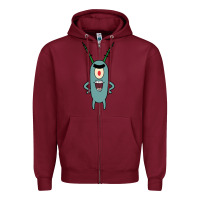 Burgundy plankton Zipper Hoodie - artisFamous