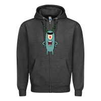 Charcoal Heather plankton Zipper Hoodie - artisFamous