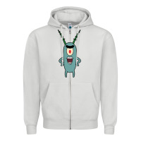 Dove Grey plankton Zipper Hoodie - artisFamous