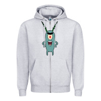 Heather Grey plankton Zipper Hoodie - artisFamous