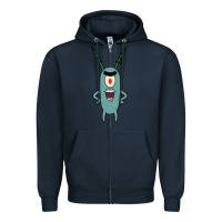 Navy plankton Zipper Hoodie - artisFamous