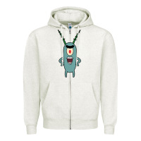 Oatmeal Heather plankton Zipper Hoodie - artisFamous