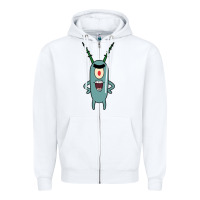 White plankton Zipper Hoodie - artisFamous