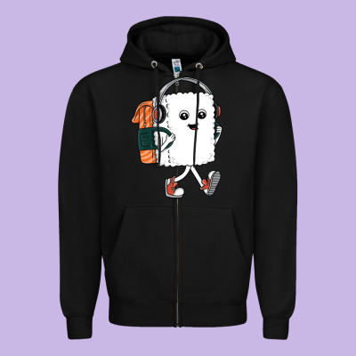 Sushi Cool Zipper Hoodie Designed By Artisfamous