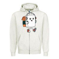 Oatmeal Heather sushi cool Zipper Hoodie - artisFamous