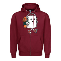 Burgundy sushi cool Zipper Hoodie - artisFamous