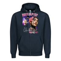 Navy lil peep Zipper Hoodie - artisFamous