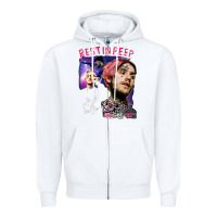 White lil peep Zipper Hoodie - artisFamous