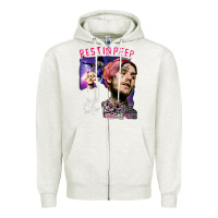 Oatmeal Heather lil peep Zipper Hoodie - artisFamous