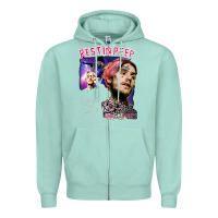 Seafoam lil peep Zipper Hoodie - artisFamous