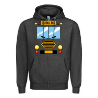 Charcoal Heather school bus costume cool halloween Zipper Hoodie - artisFamous