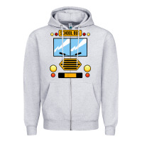 Heather Grey school bus costume cool halloween Zipper Hoodie - artisFamous