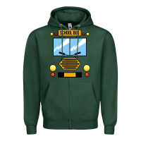 Sports Green school bus costume cool halloween Zipper Hoodie - artisFamous