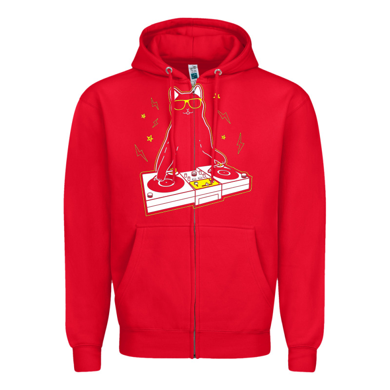 Cat Dj Zipper Hoodie by artisFamous | Teevron