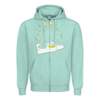 Seafoam cat dj Zipper Hoodie - artisFamous