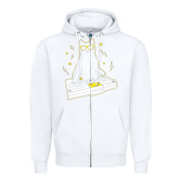 White cat dj Zipper Hoodie - artisFamous