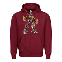 Burgundy transformers Zipper Hoodie - artisFamous