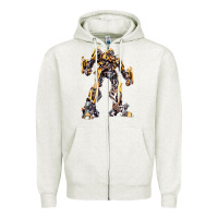 Oatmeal Heather transformers Zipper Hoodie - artisFamous