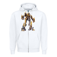 White transformers Zipper Hoodie - artisFamous