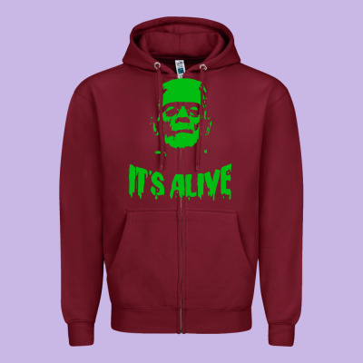 Frankenstein Zipper Hoodie Designed By Artisfamous
