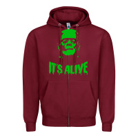 Burgundy frankenstein Zipper Hoodie - artisFamous