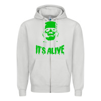 Dove Grey frankenstein Zipper Hoodie - artisFamous