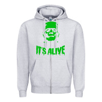 Heather Grey frankenstein Zipper Hoodie - artisFamous