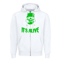 White frankenstein Zipper Hoodie - artisFamous