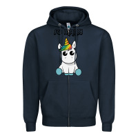 Navy so manly funny unicorn Zipper Hoodie - artisFamous