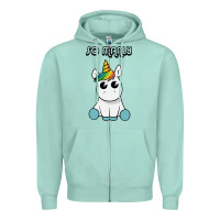 Seafoam so manly funny unicorn Zipper Hoodie - artisFamous