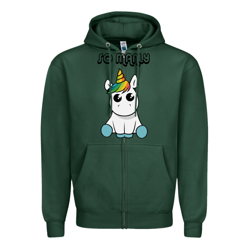 So Manly Funny Unicorn Zipper Hoodie by artisFamous | Teevron