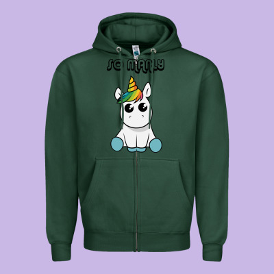 So Manly Funny Unicorn Zipper Hoodie Designed By Artisfamous