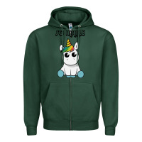 Sports Green so manly funny unicorn Zipper Hoodie - artisFamous
