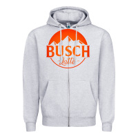 Heather Grey busch latte Zipper Hoodie - artisFamous