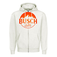 Oatmeal Heather busch latte Zipper Hoodie - artisFamous