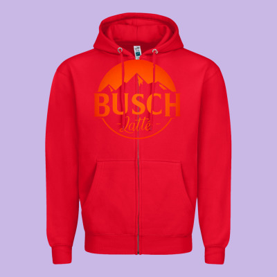 Busch Latte Zipper Hoodie Designed By Artisfamous