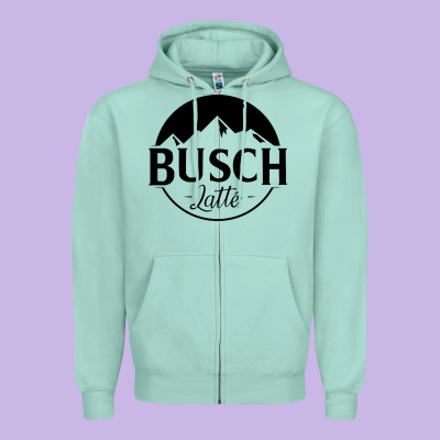 Busch Latte Zipper Hoodie Designed By Artisfamous