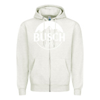 Oatmeal Heather busch latte Zipper Hoodie - artisFamous