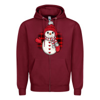 Burgundy snowman christmas Zipper Hoodie - JahusDesignShop