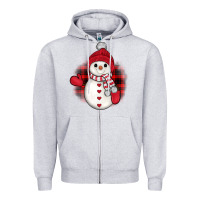 Heather Grey snowman christmas Zipper Hoodie - JahusDesignShop