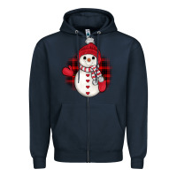 Navy snowman christmas Zipper Hoodie - JahusDesignShop