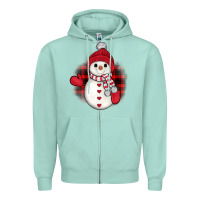 Seafoam snowman christmas Zipper Hoodie - JahusDesignShop