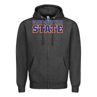 Charcoal Heather blue mountain state Zipper Hoodie - artisFamous