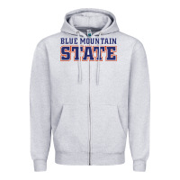 Heather Grey blue mountain state Zipper Hoodie - artisFamous