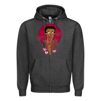 Charcoal Heather Black Betty Boop Zipper Hoodie - artisFamous