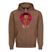 Chestnut Black Betty Boop Zipper Hoodie - artisFamous