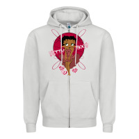 Dove Grey Black Betty Boop Zipper Hoodie - artisFamous