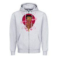 Heather Grey Black Betty Boop Zipper Hoodie - artisFamous