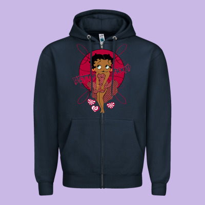 Black Betty Boop Zipper Hoodie Designed By Artisfamous